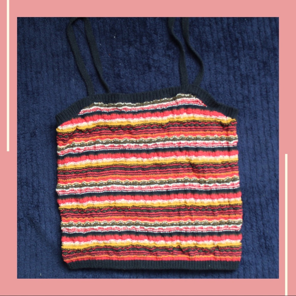 Multicolored knitted tank/crop top